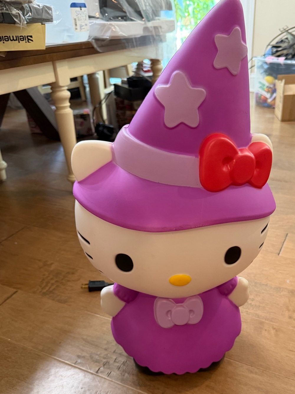 Hello Kitty Purple Witch Dress Figurine with Red Bow